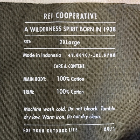 REI Red Flannel Cotton Button Down Shirt 2XL mens - Picture 3 of 5